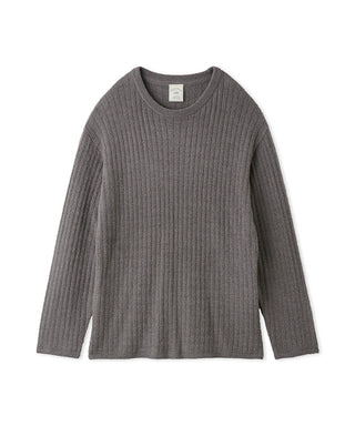 Gray Thermal Smoothie Pullover Sweater by Gelato Pique USA - Premium Loungewear & Sleepwear with Ribbed Texture