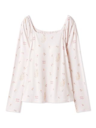 Cat and Flower Pullover with Built-in Cups