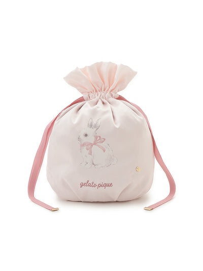 Ribbon Bunny Drawstring Bag gelato pique