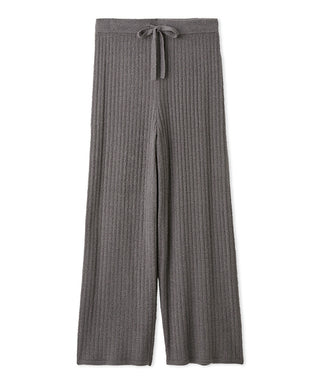 Gelato Pique USA gray Temperature-Control Smoothie Lounge Pants, cozy premium loungewear and sleepwear with ribbed knit design.