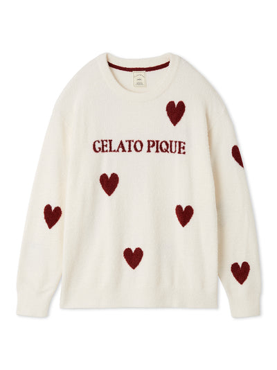 Warm Smoothie Heart Jacquard Pullover gelato pique