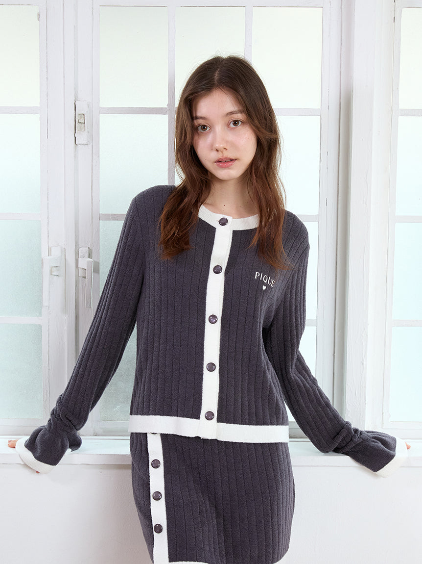 Smoothie Rib Logo Cardigan