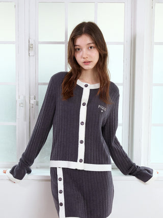 Smoothie Rib Logo Cardigan