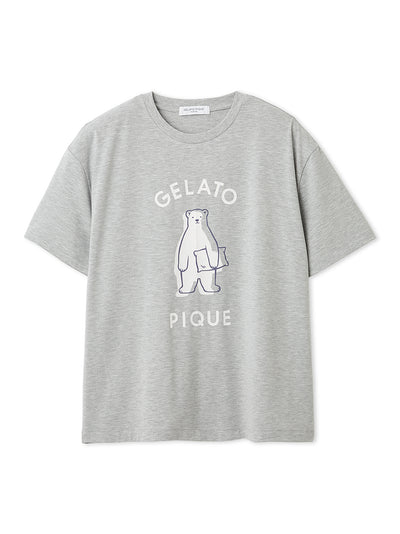 Men's Ice-cream / Bear One Point Printed T-shirt gelato pique