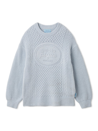 [Valentine] Airy Moco Aran Pullover gelato pique