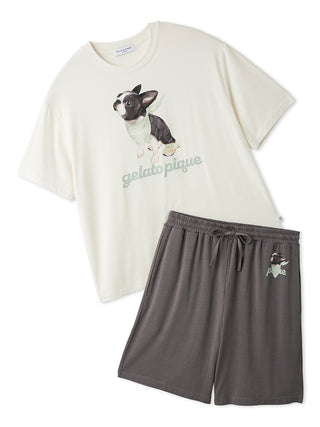 Men's Cool Rayon Boston Terrier T-shirt & Shorts Set