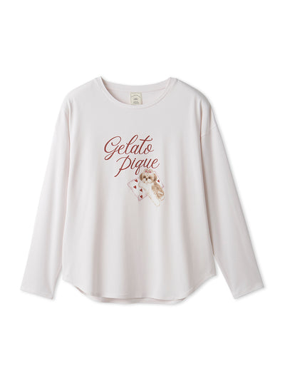 Shih Tzu One Point Long Sleeve T-shirt gelato pique