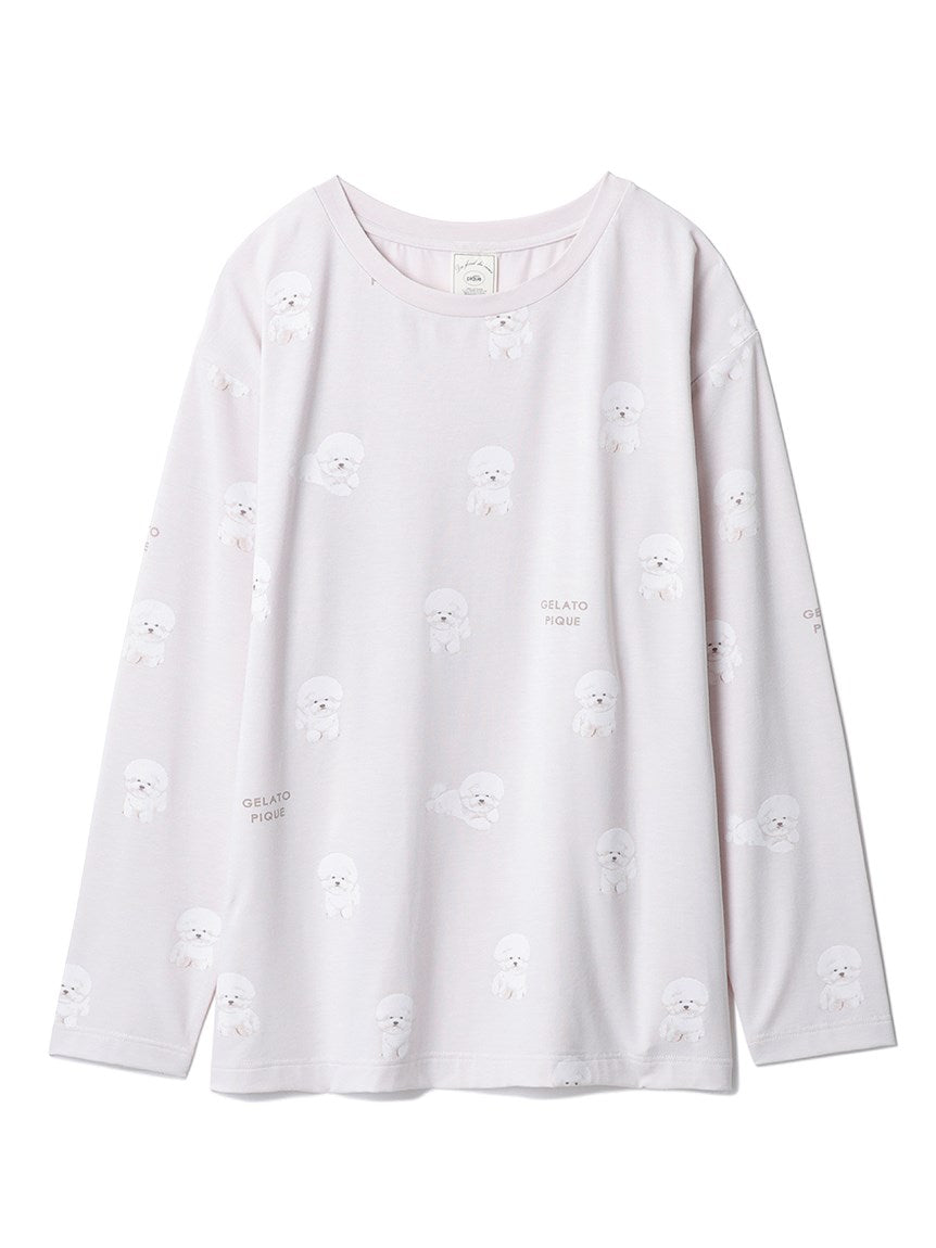 Cute Variety Motif Cut-and-sew Pullover