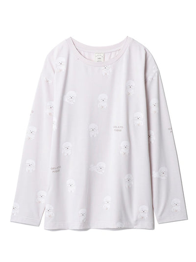 Cute Variety Motif Cut-and-sew Pullover gelato pique