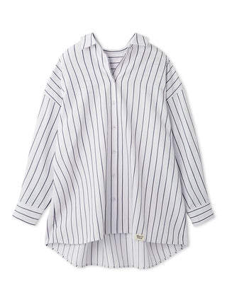 Striped long sleeve pajama shirt by Gelato Pique USA made from lightweight, breathable fabric for comfortable and stylish sleepwear.