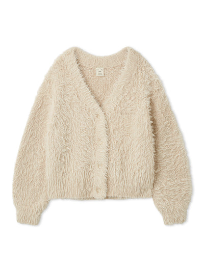 Cat Fur-like Feather Knit Cardigan gelato pique