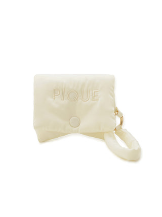 Gelato Pique Marshmallow Motif Mini Pouch in soft cream, featuring plush fabric and elegant design for stylish convenience.