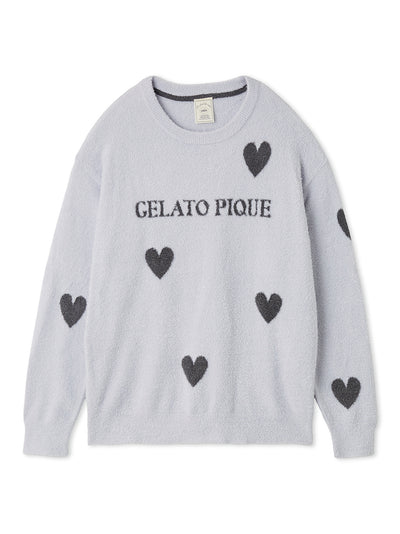 Warm Smoothie Heart Jacquard Pullover gelato pique