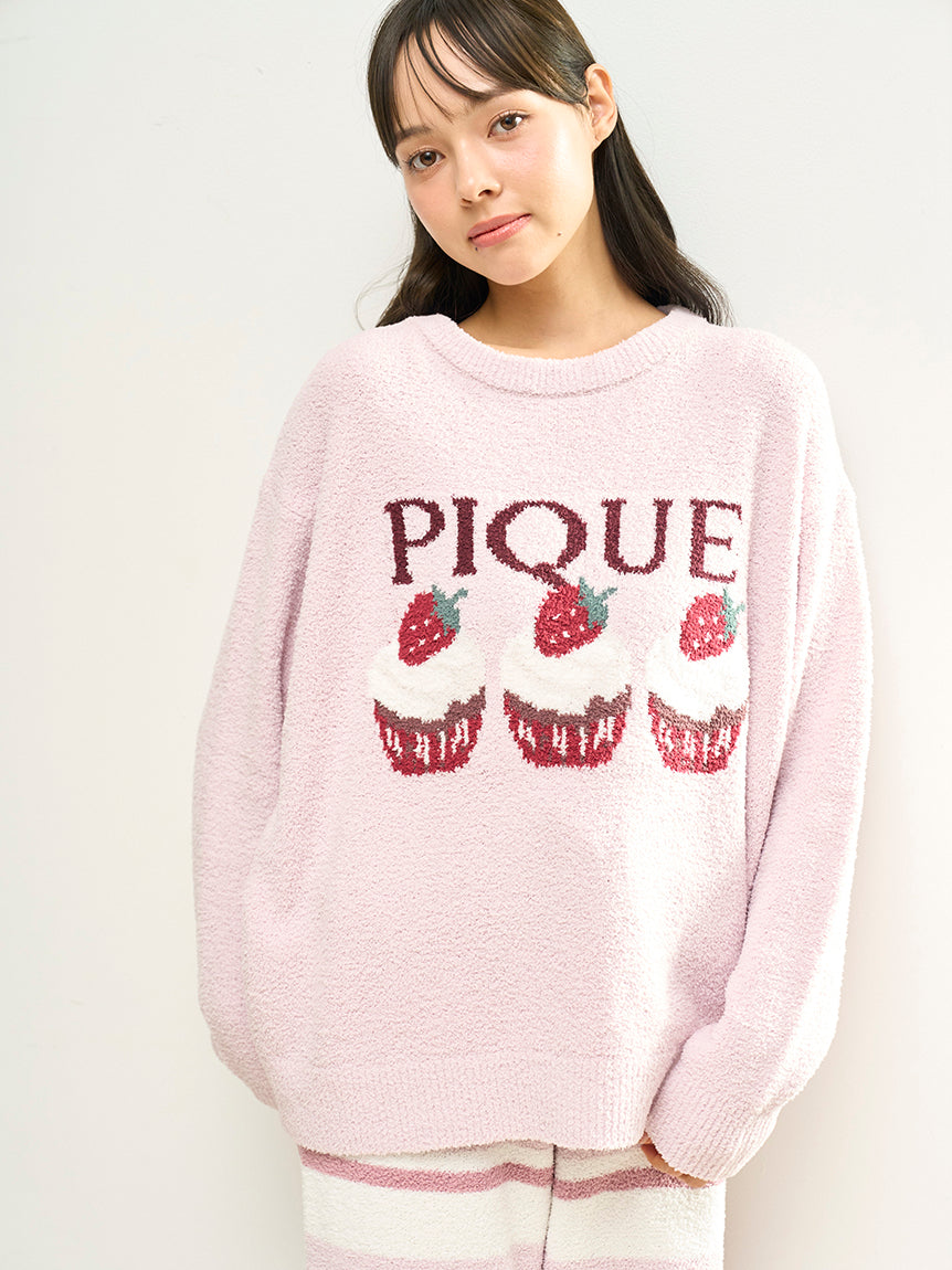 Airy Moco Cute Variety Jacquard Pullover