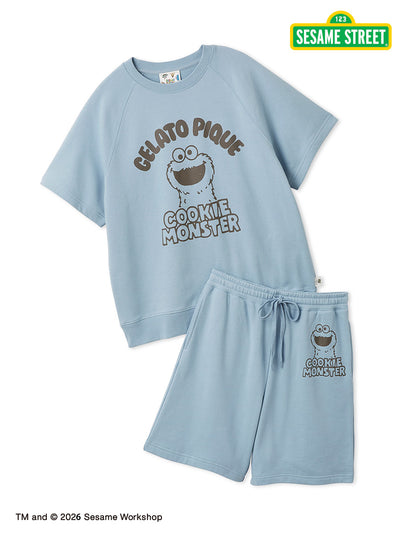 [SESAME STREET] Unisex Fleece Pullover & Shorts Set gelato pique