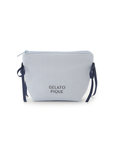 Striped Ribbon Pouch gelato pique