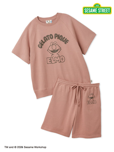 [SESAME STREET] Unisex Fleece Pullover & Shorts Set gelato pique