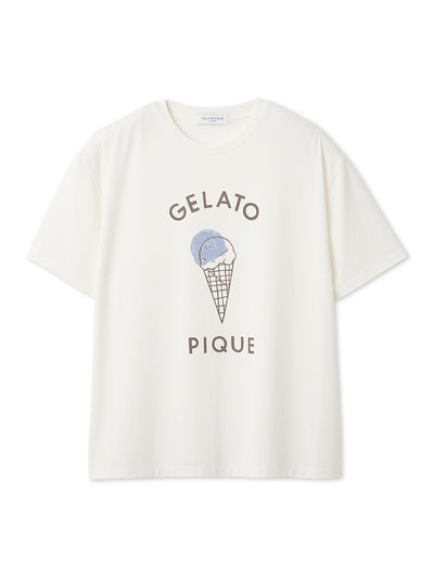 Men's Ice-cream / Bear One Point Printed T-shirt gelato pique