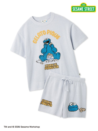 [SESAME STREET] Airy Moco Jacquard Pullover & Shorts Set gelato pique