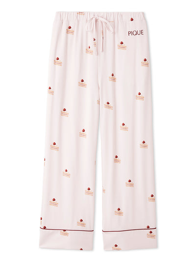 Strawberry Cake Motif Pants gelato pique