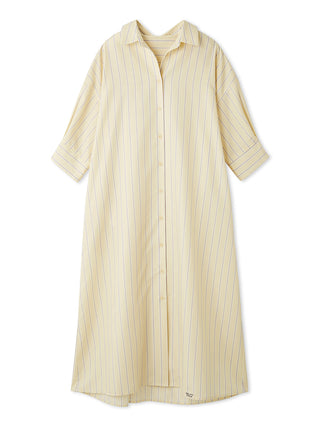 Striped lounge dress by Gelato Pique USA, featuring button-down design, perfect for cozy evenings and leisurely mornings in comfort.