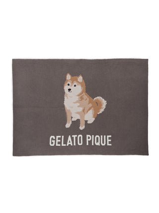 Shiba Motif Lap Blanket by Gelato Pique USA featuring jacquard Shiba Inu design on soft fabric, offering stylish comfort and warmth.