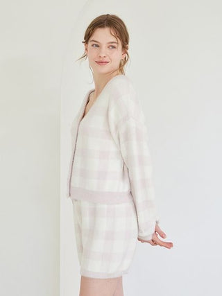 Checkered Cardigan & Shorts Set