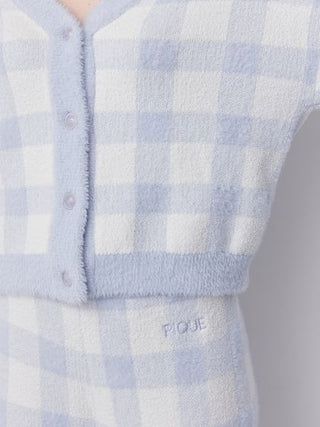 Checkered Cardigan & Long Pants Set