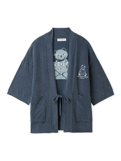Men's Cool Smoothie Lite Bear Jacquard Cardigan gelato pique