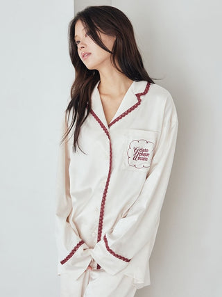 Satin Shirt With Lace