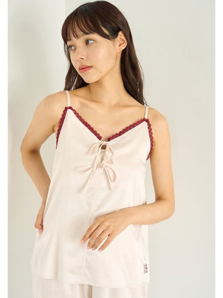 Satin Camisole With Lace & Ribbon
