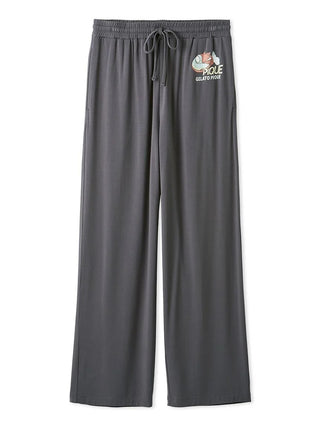 Gelato Pique Men's Spaceship One-point Printed Long-sleeve Pants in dark gray, front view