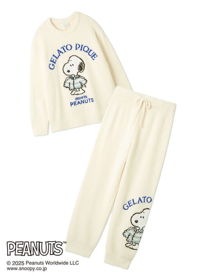 [PEANUTS] Men's Original Art Jacquard Pullover & Pants Set gelato pique