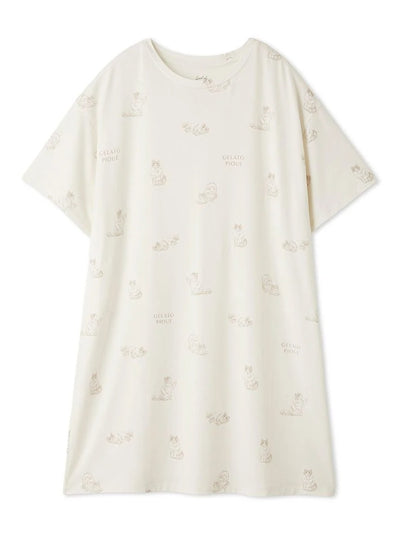 Bath Time Cat Dress gelato pique