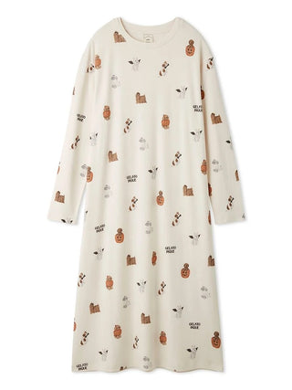 Gelato Pique [HALLOWEEN] Night Parade Dogs Prints Dress in cream color