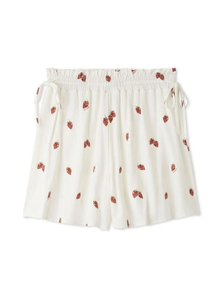 Strawberry Rayon Cut-and-sew Shorts