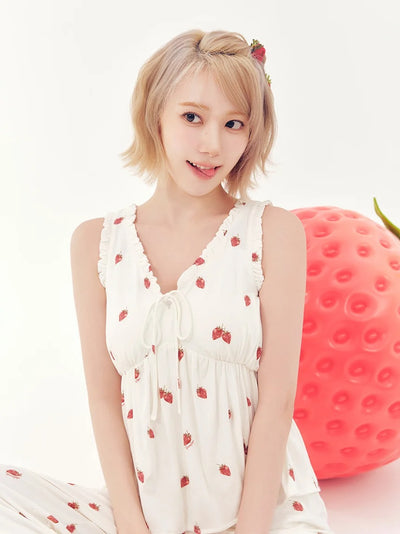 Strawberry Tank-top With Built-in Bra gelato pique