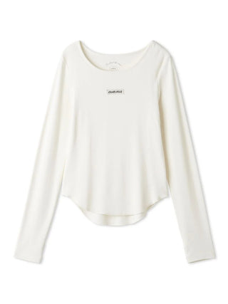 Gelato Pique [UV Cut] Ribbed Long-sleeve T-shirt in off-white, front view