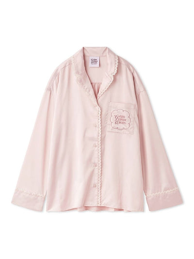 Satin Shirt With Lace gelato pique