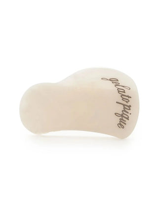 Gelato Pique Pique Logo Hair Clip in off-white, front view