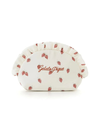 Strawberry Printed Frill Pouch