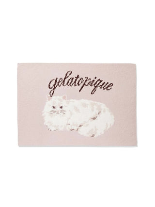 Gelato Pique Baby Moco Cat Jacquard Blanket in pink