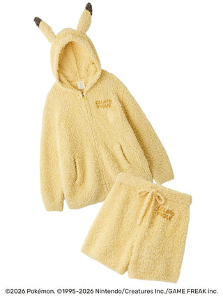 Yellow Gelato Pique 【Pokémon】Gelato Pikachu Hoodie & Shorts Set, front view