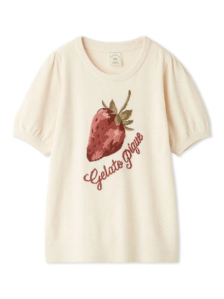 Airy Moco Strawberry Jacquard Pullover