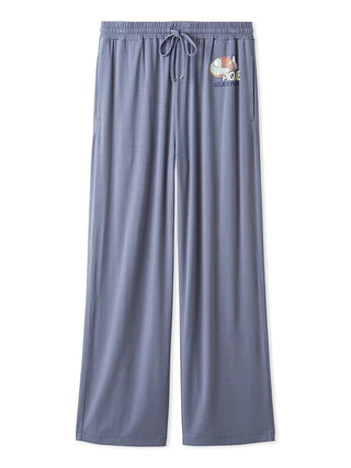 Gelato Pique Men's Spaceship One-point Printed Long-sleeve Pants in blue, front view