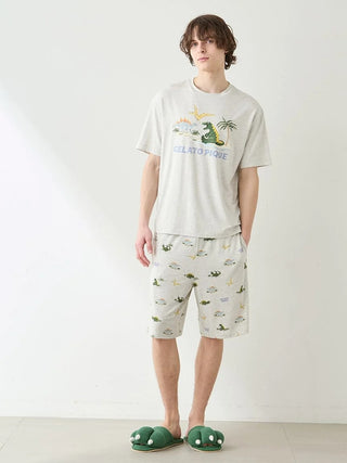Men's Cool-to-touch Sleeping Dinosaur One Point Printed T-shirt