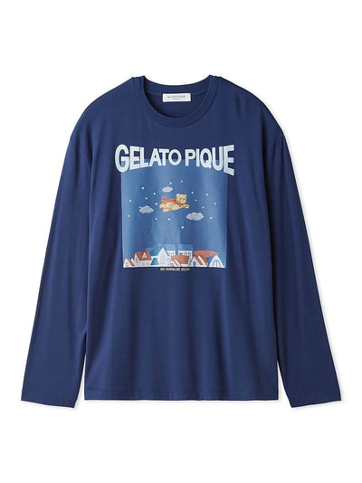 Men's Antibacterial & Odor-Resistant Hero Bear Rayon Long-sleeve T-shirt gelato pique
