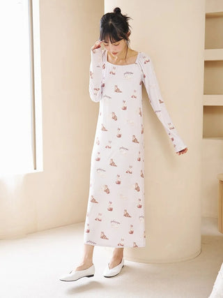 Cat All-over Printed Dress with built-in bra - view 3