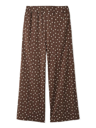 Gelato Pique Ditsy Floral Pants in brown