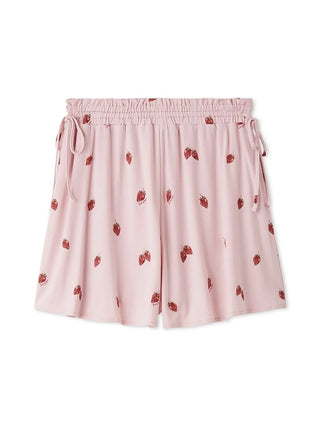 Strawberry Rayon Cut-and-sew Shorts